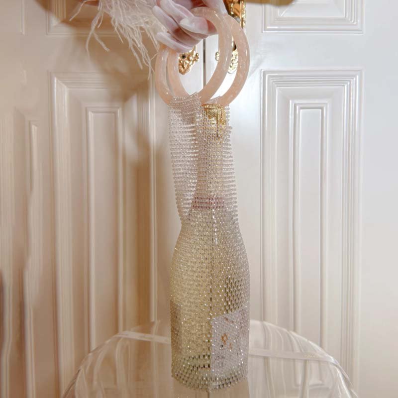 Woven Bag Crystal Bottle Tote - allsose