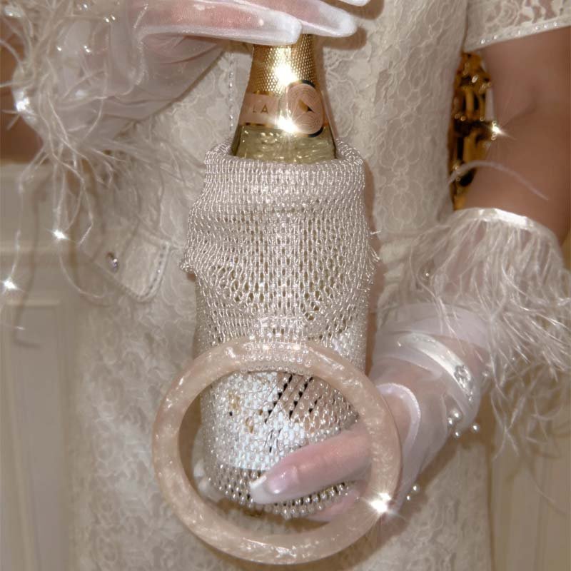 Woven Bag Crystal Bottle Tote - allsose