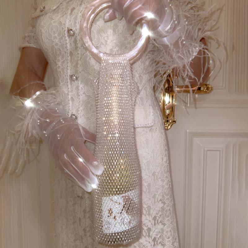 Woven Bag Crystal Bottle Tote - allsose