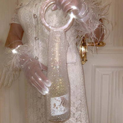 Woven Bag Crystal Bottle Tote - allsose